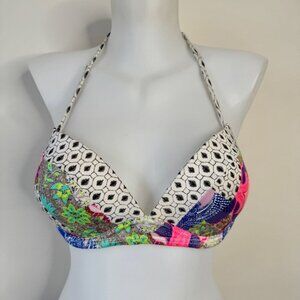 Victoria's Secret Swim Bra Top The Angel Convertible Bathing Suit Beachy Sz 34C